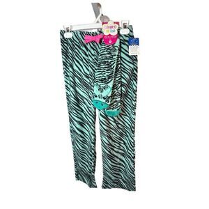 Girls Limited Too 2pc gift set Pajama Pants‎ M Teal Zebra 7
